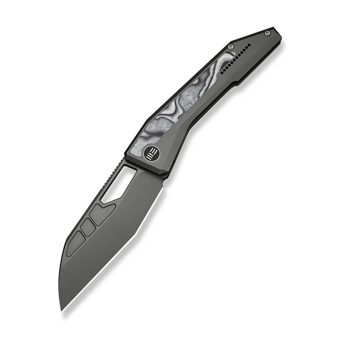 WE KNIFE Inceptus Gray Titanium Handle With White & Black G10 Inlay