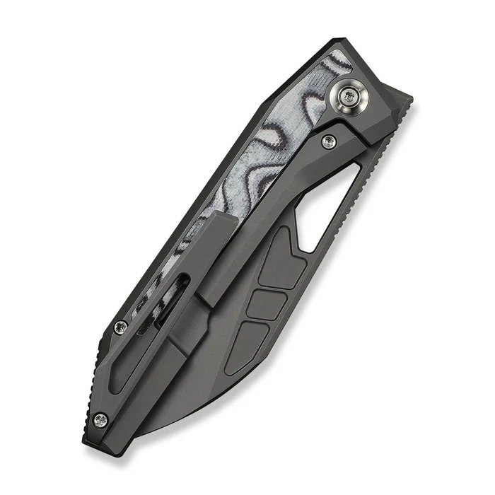 WE KNIFE Inceptus Gray Titanium Handle With White & Black G10 Inlay