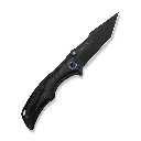 WE KNIFE Tighe Down Black Titanium Integral Handle With Black & Yellow Carbon Fiber