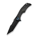 WE KNIFE Tighe Down Black Titanium Integral Handle With Black & Yellow Carbon Fiber