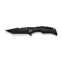 WE KNIFE Tighe Down Black Titanium Integral Handle With Black & Yellow Carbon Fiber