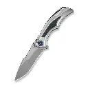 WE KNIFE Tighe Down Gray Titanium Integral Handle With Black & Blue Carbon