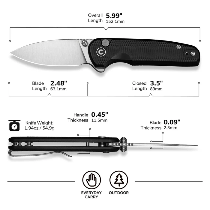 CIVIVI Mini Shakan Blue - Damascus 