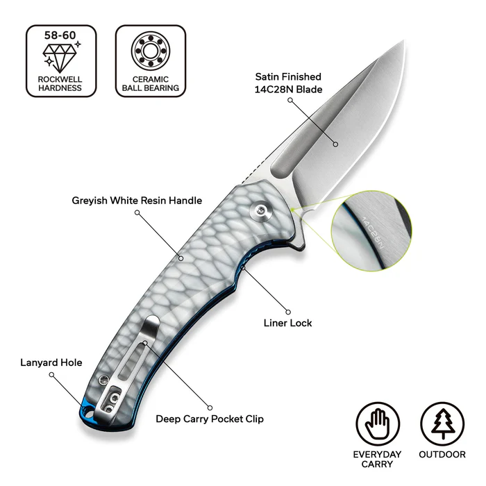 CIVIVI Voidflare Greyish White Resin