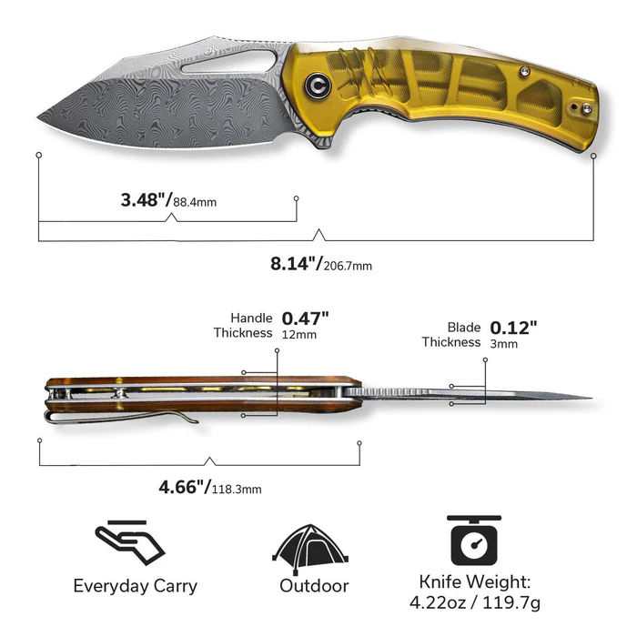 CIVIVI BullTusk Ultem - Damascus