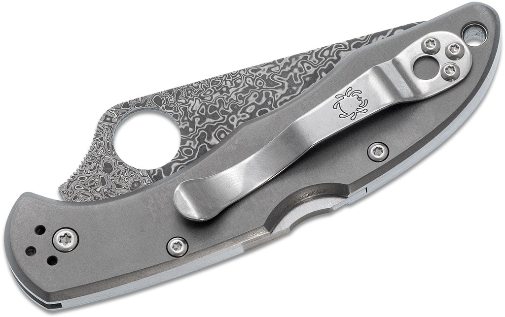 Spyderco Delica 4 Titanium Damascus
