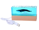 Resin Blue Whale +Wood Base with Light