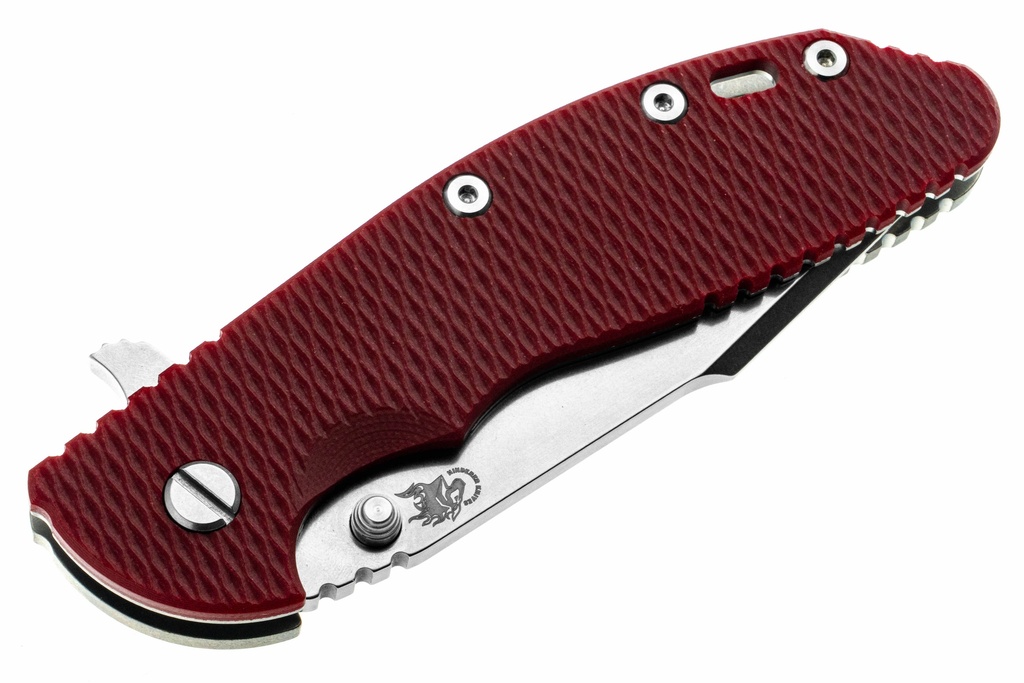Hinderer XM-24 Harpoon Spanto S45VN - Stonewashed Titanium & Blade - Red G-10
