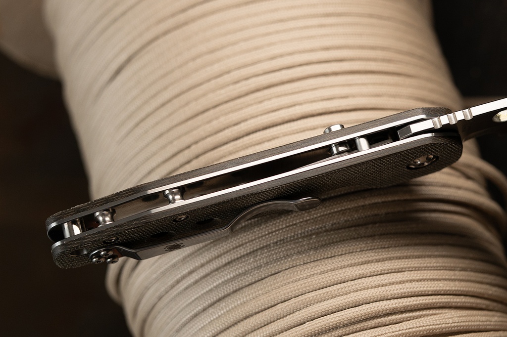 Spyderco Smock - Green Canvas Micarta - Satin CPM 20CV Blade - DLT Exclusive 