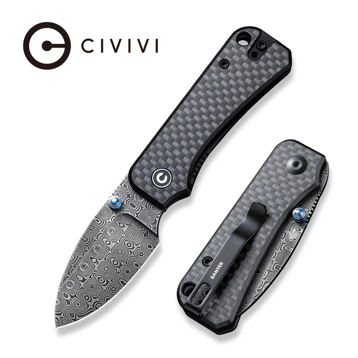 CIVIVI Baby Banter Carbon Fiber - Damascus 