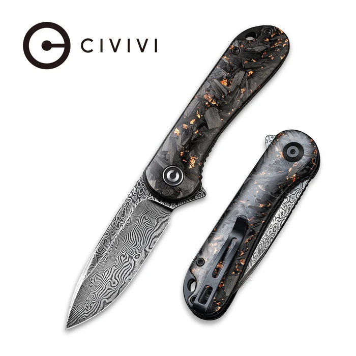 Civivi Elementum Carbon Fiber & Resin - Damascus