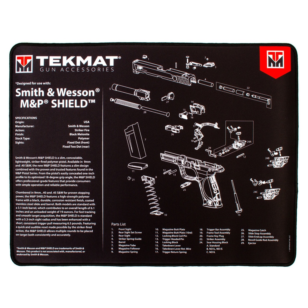 Tekmat Smith & Wesson M&P Shield Ultra Premium Gun Cleaning Mat