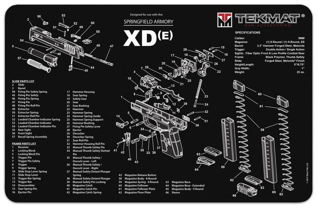 Tekmat Springfield Armory XDe - TekMat Gun Cleaning Mat