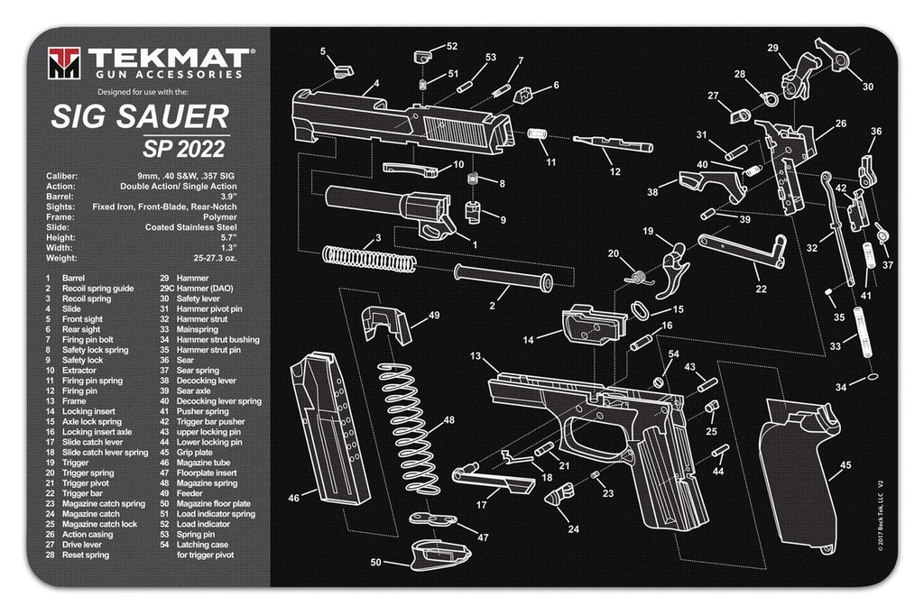 Tekmat Sig Sauer SP2022 -Gun Cleaning Mat 