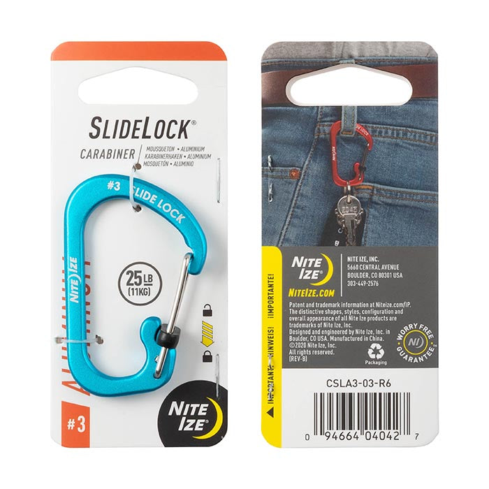 Nite Ize SlideLock® Carabiner Aluminum #3 - Blue