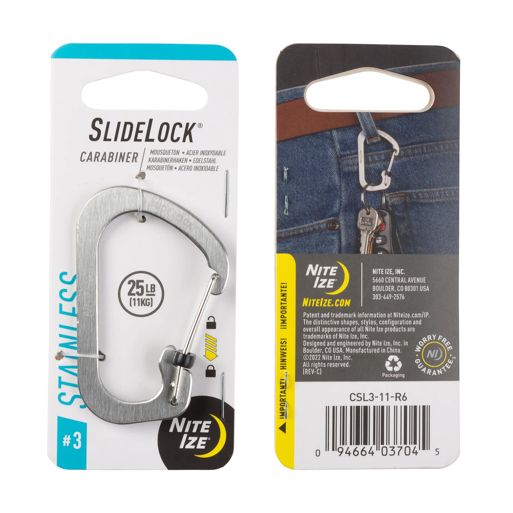 Nite Ize Carabiner SlideLock No3 Coal (Stainless)