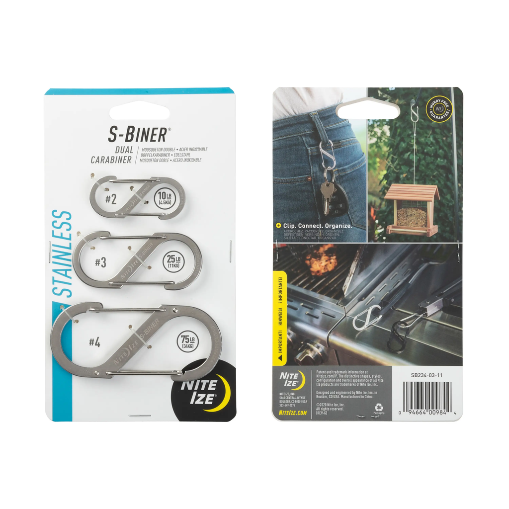 Nite Ize S-Biner® Stainless Steel Dual Carabiner - Stainless