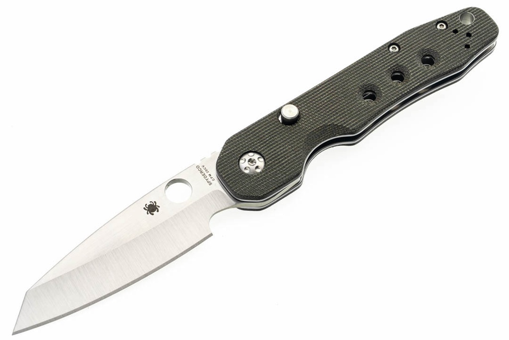 Spyderco Smock - Green Canvas Micarta - Satin CPM 20CV Blade 