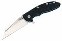 Hinderer 3.5" XM-18 No Choil Wharncliffe 20CV - Blue Anodized Titanium - Black G-10