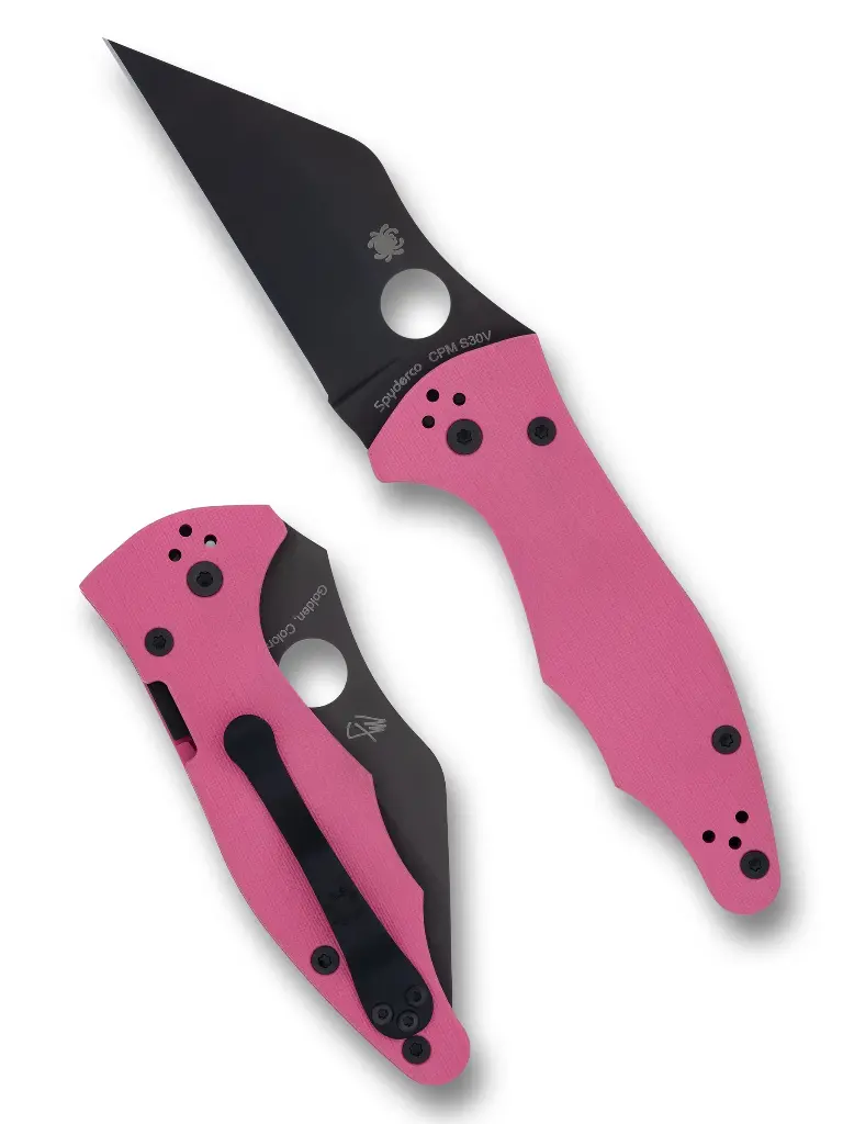 Spyderco Yojimbo 2 Pink G-10 Black Blade Sprint Run