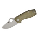 Spyderco SPYNANO GREEN CANVAS  MICARTA/ TITANIUM M398