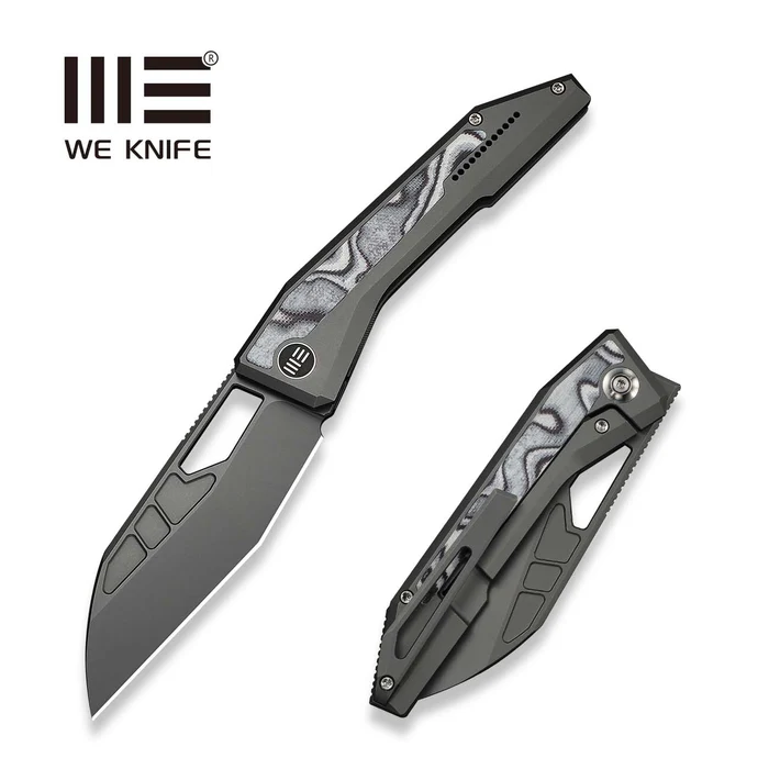WE KNIFE Inceptus Gray Titanium Handle With White & Black G10 Inlay