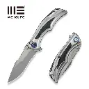 WE KNIFE Tighe Down Gray Titanium Integral Handle With Black & Blue Carbon