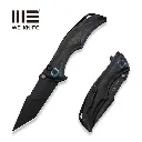 WE KNIFE Tighe Down Black Titanium Integral Handle With Black & Yellow Carbon Fiber