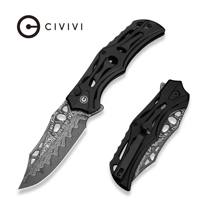 CIVIVI Biophase Black Aluminum - Damascus 