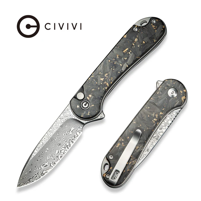 CIVIVI Elementum II Carbon Fiber & Resin - Damascus 