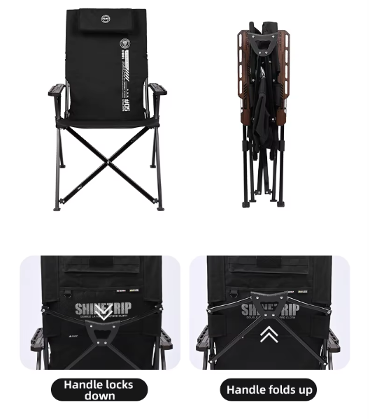 Shine trip adjustable folding chair - Black