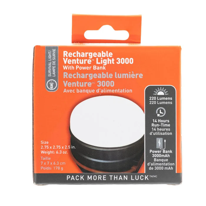 SOL Venture Light 3000 Recharge with Power Bank
