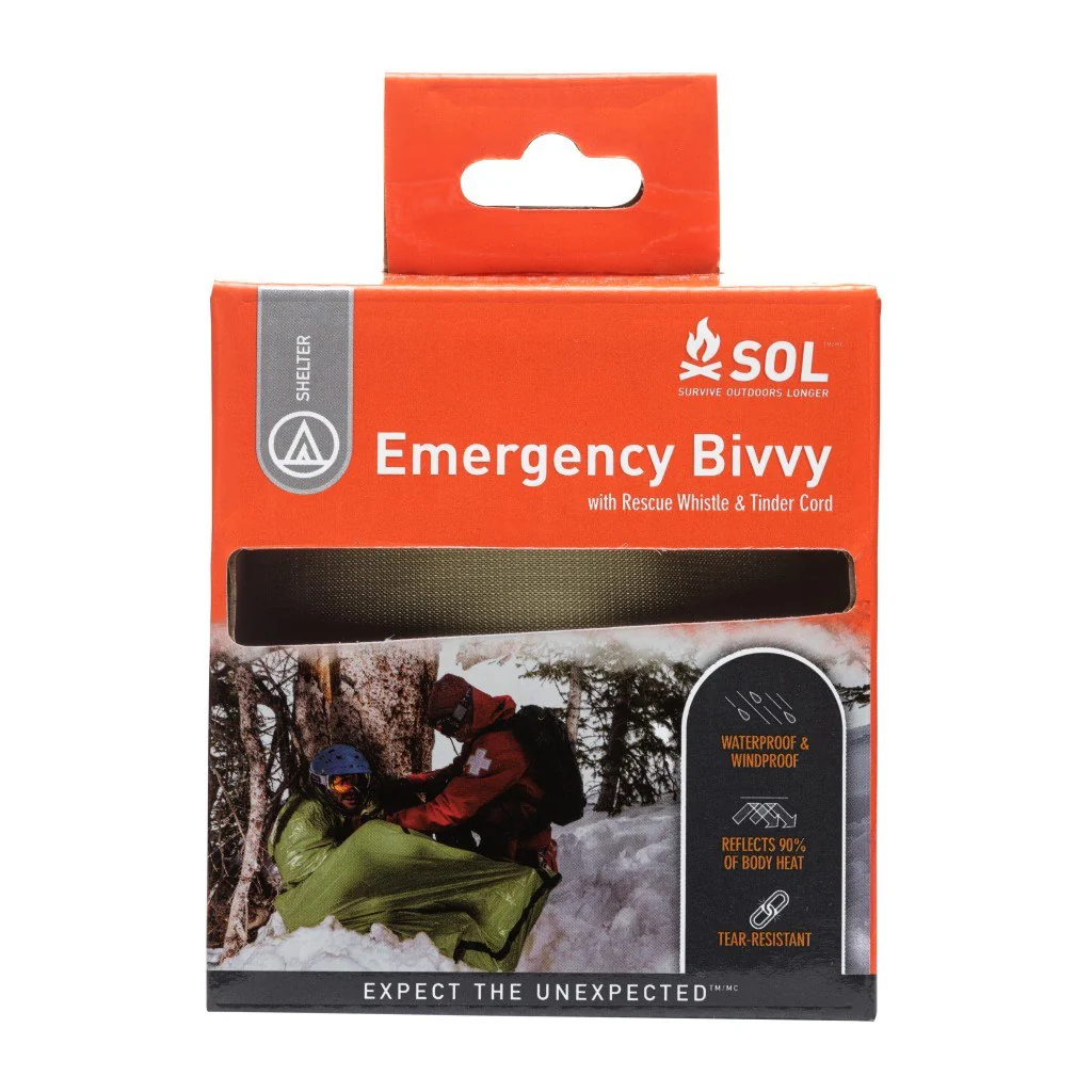 SOL Emergency Bivvy with Rescue Whistle - OD Green