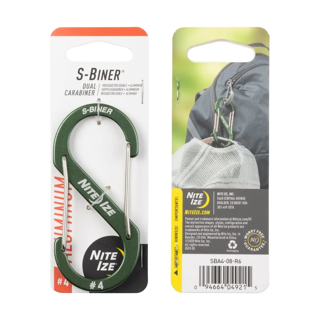 Nite Ize S-Biner Aluminum Dual Carabiner #4 (Olive)