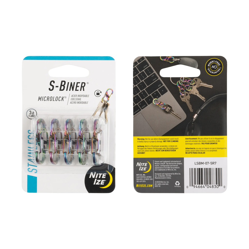 Nite Ize S-Biner MicroLock Aluminum - 5 Pack - Spectrum
