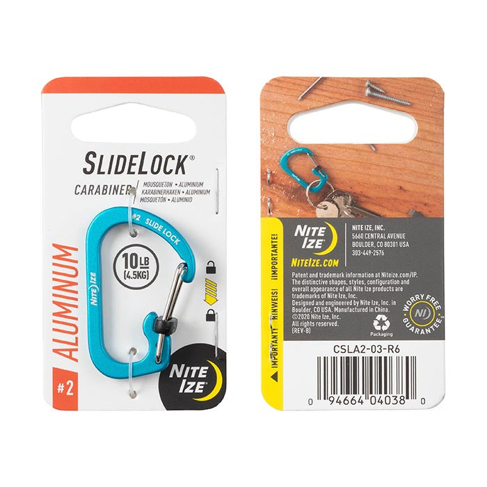 Nite Ize SLIDELOCK CARABINER ALUMINUM #2 Blue