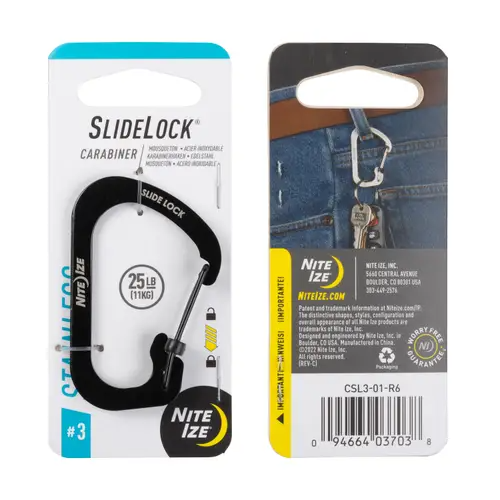 Nite Ize Carabiner SlideLock No3 Coal (Stainless)