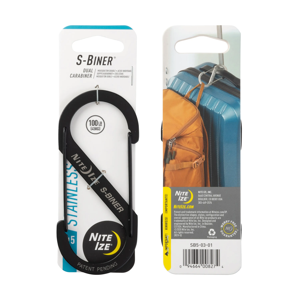 Nite Ize  S-Biner® Stainless Steel Dual Carabiner #5(Black)