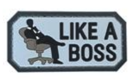 TSNO LIKE A BOSS PVC Patch Black and Gray