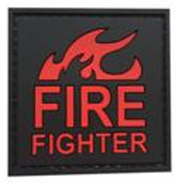 Tsno Angry Fire Fighter PVC Patch Black and Red