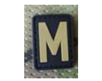 Tsno Letter M PVC Patch Tan