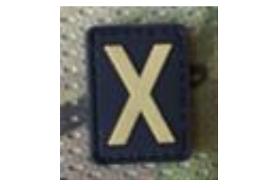 Tsno Letter X PVC Patch Tan