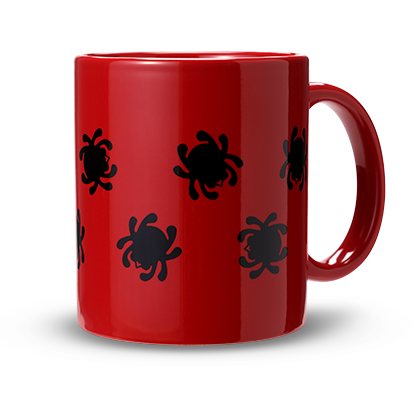Spyderco Mug Red w/ Black Bugs 