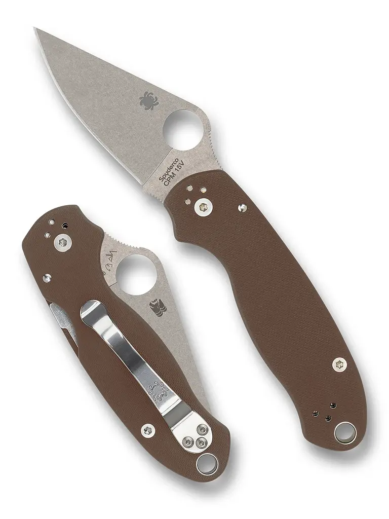 Spyderco Para 3 Brown G-10 CPM 15V Sprint Run