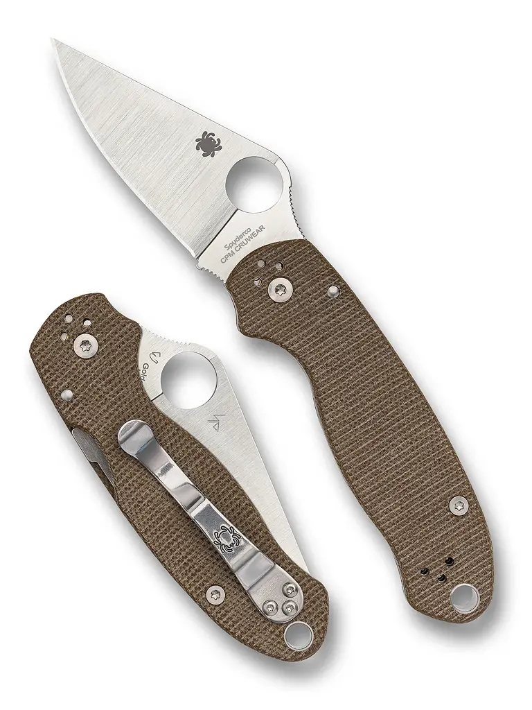 Spyderco Para 3 Brown Canvas Micarta CPM Cru-Wear