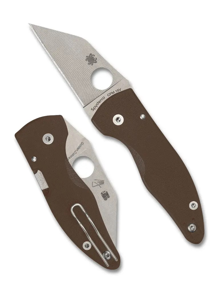 Spyderco MicroJimbo Brown G-10 CPM 15V Sprint Run